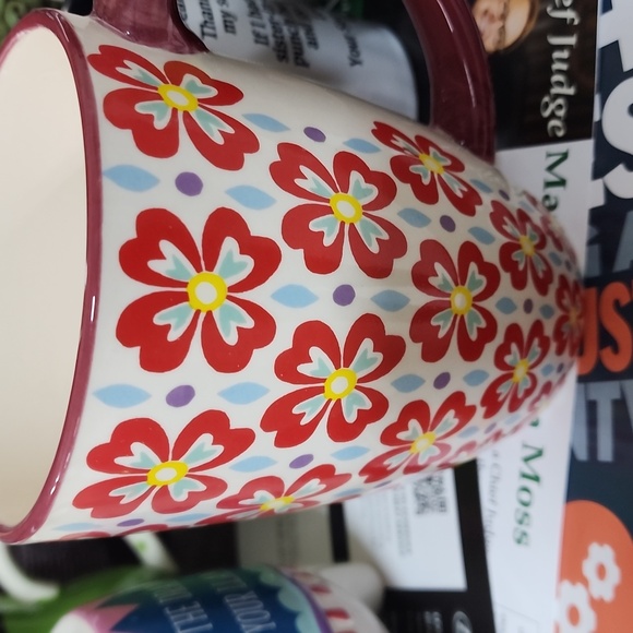 The Pioneer Woman Large Floral and Teal Coffee Tea Mug Cup - Picture 2 of 6